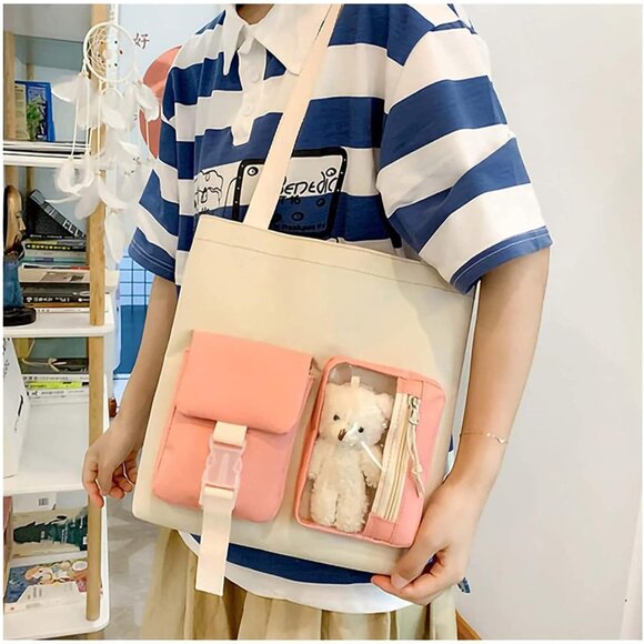 Stylish Pink Kawaii Backpack Set - 5 Bags for School, Travel & Casual Life - Picture 4 of 7